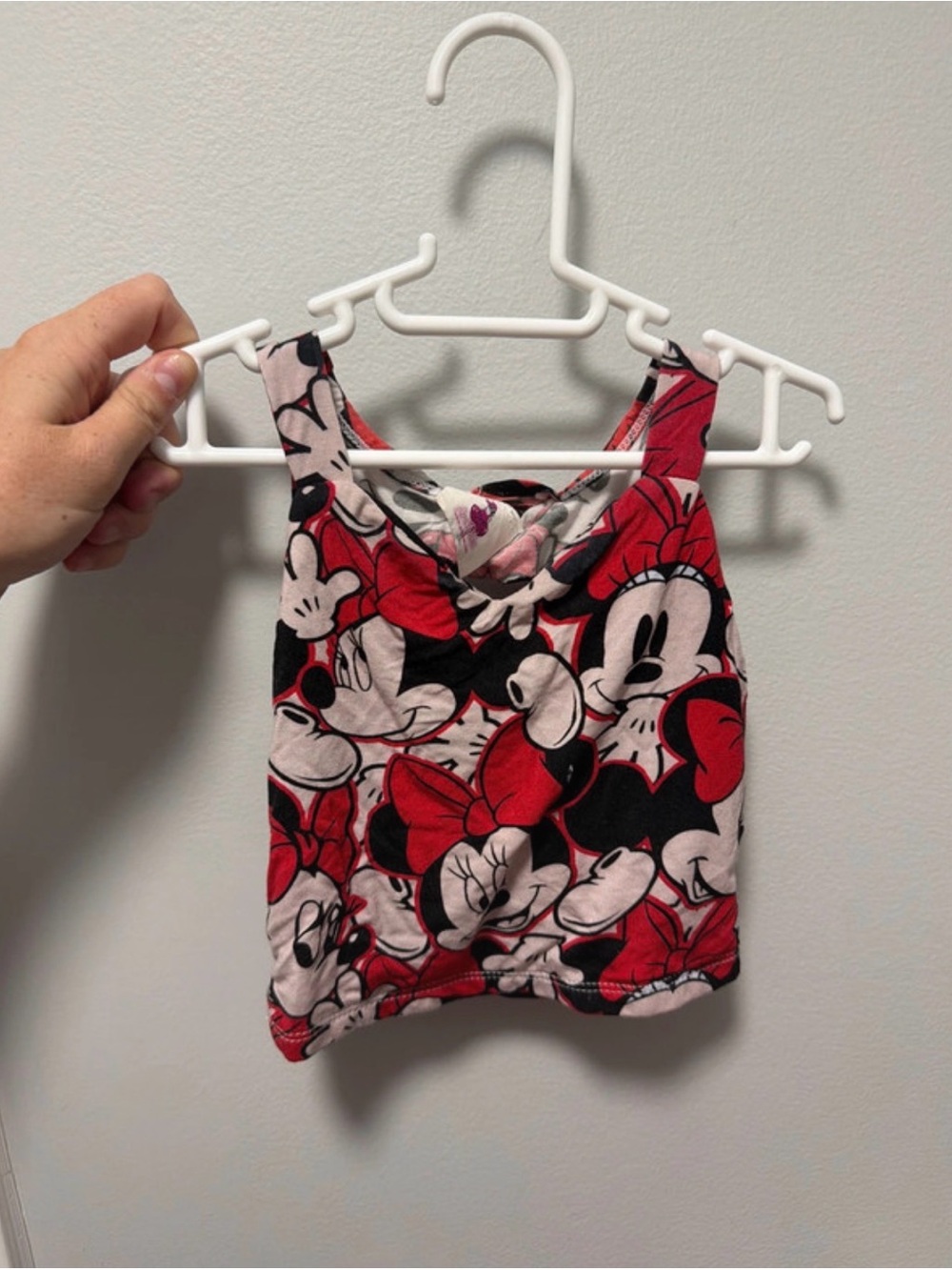 Girls Minnie Mouse Red & Black Graphic Tank Top